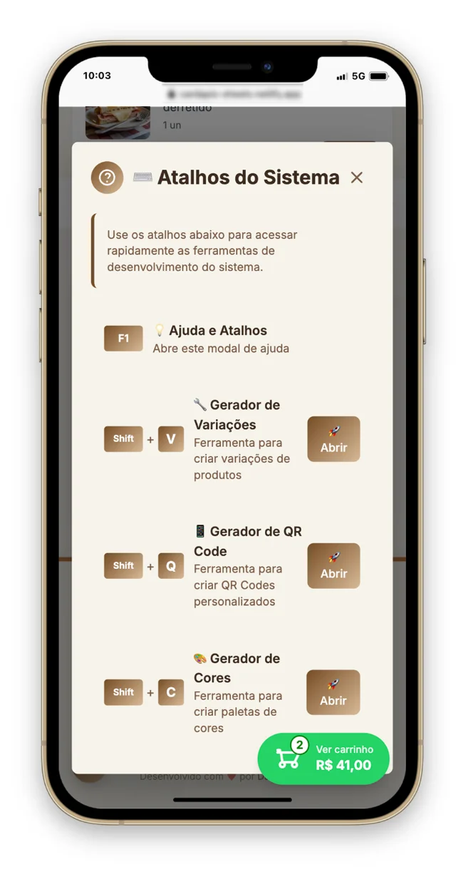 Painel administrativo